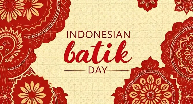 indonesian batik national day background design, October 2