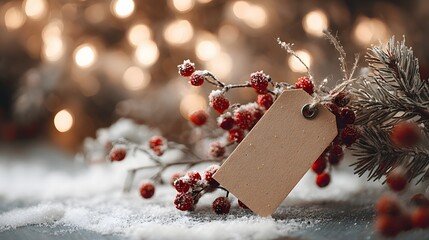 Soft background with snow-dusted pine twigs