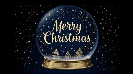 Snow globe vector design with Merry Christmas