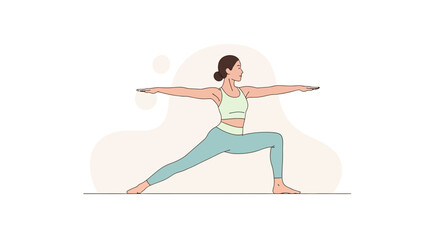 Woman Practices Yoga Pose, Demonstrating Fitness And Achieving Physical Well-Being