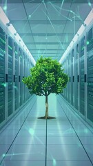 Tree in Data Center Corridor