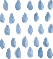 hand drawn Watercolor Raindrop Illustration 