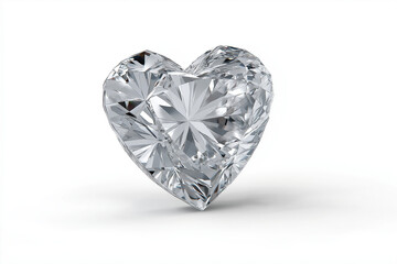 Fototapeta premium A heart-shaped red diamond, clipart on a transparent background