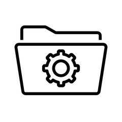 Vector black line icon for Folder setting