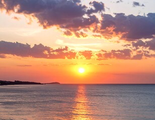 Obraz premium Sunset over ocean/seascape (1)
