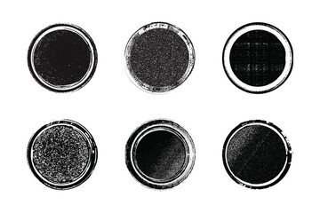 Grunge circular stamp brushes – a versatile collection of distressed black ink circle frames perfect for adding a raw, vintage, or handmade effect to creative projects.