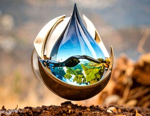 Water Drop Reflection/Nature/Ground