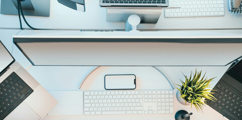 Office setup with a laptop on table along with peaceful environment- perfect for work- WFH- work from hone