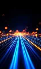 Radiant Light Trails Converging into the Distance