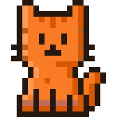 Cute orange kitten sitting with tail up