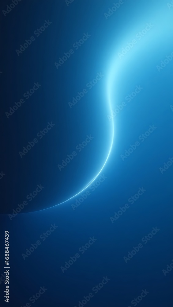 Aufkleber generative ai: luminescent wave flow presents a softly glowing curved line against a gradient of