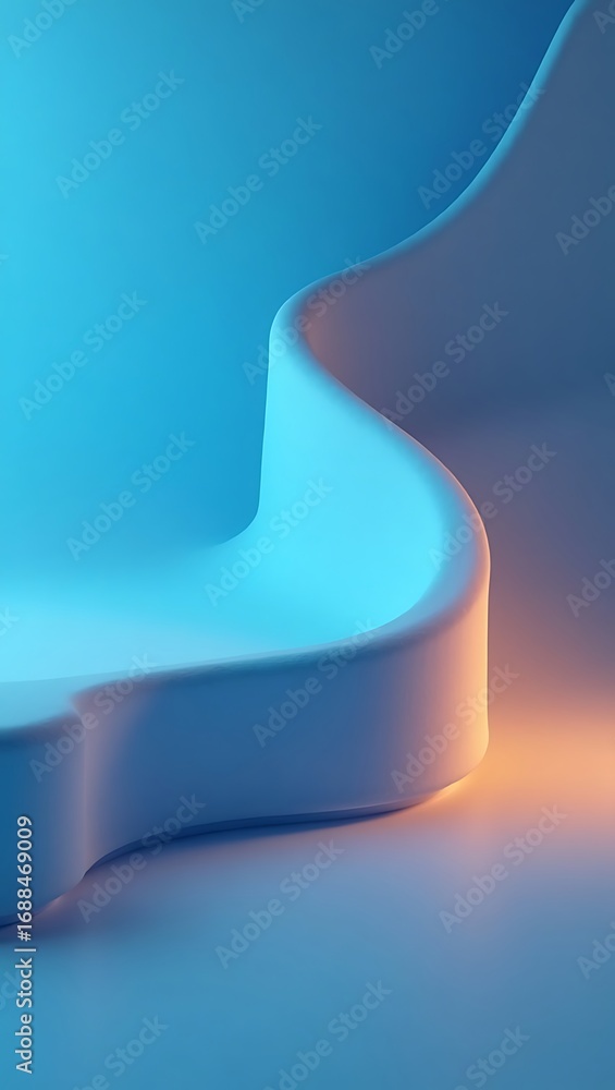 Aufkleber generative ai: smooth, glowing wave form suggests flow and futuristic design with its gradient of