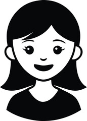 girl smiling face silhouette vector illustration