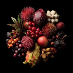Fototapeta premium Colorful fruit and plant cluster