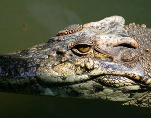 Obraz premium Close-up of a crocodile's head