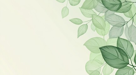 Delicate Green Leaves on Soft Background