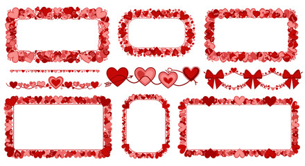 Romantic heart frames collection for valentine's day crafts and decorations