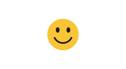 Fototapeta premium Minimalist yellow smiley face on white background