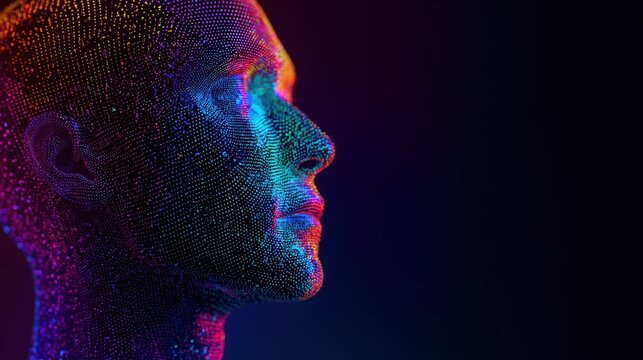 colorful digital head profile art