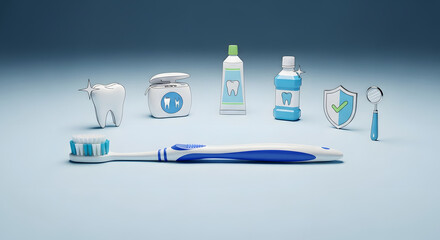 Oral Care Essential Collection: An immaculate selection of dental hygiene essentials.