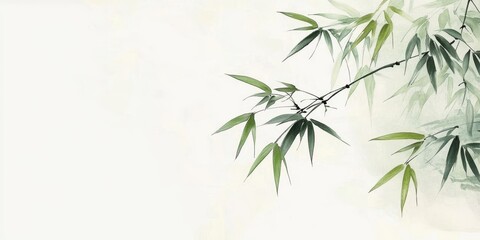 Obraz premium Delicate Bamboo Branches Against a Soft Background