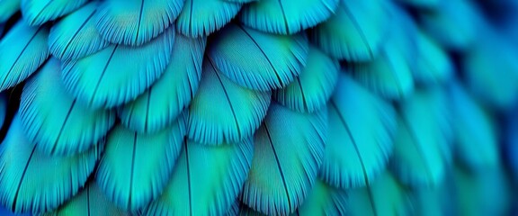 Close-up of iridescent blue and green bird feathers, intricate texture, soft bokeh,  soft,  nature