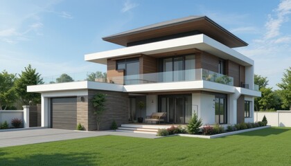 Modern Two-Story House Design: Luxury Home Exterior