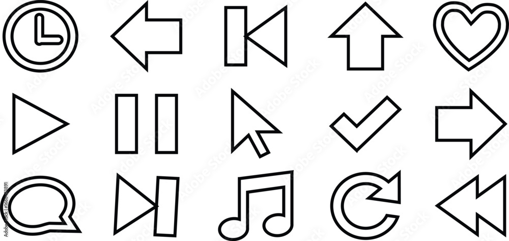 Poster a versatile set of hand-drawn arrows for web and logo design, including icons for navigation and dir