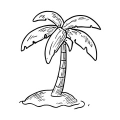 Fototapeta premium Palm Tree on Island