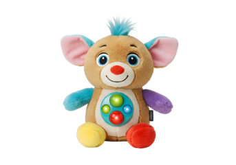 Cute Plush Toy: Light-Up Mouse Nightlight for Kids on white background