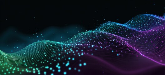 Abstract digital wave with glowing particles (1)