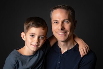 Father and Son Portrait - Warm Smile and Connection