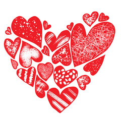 Hand-drawn hearts in the shape of a heart
