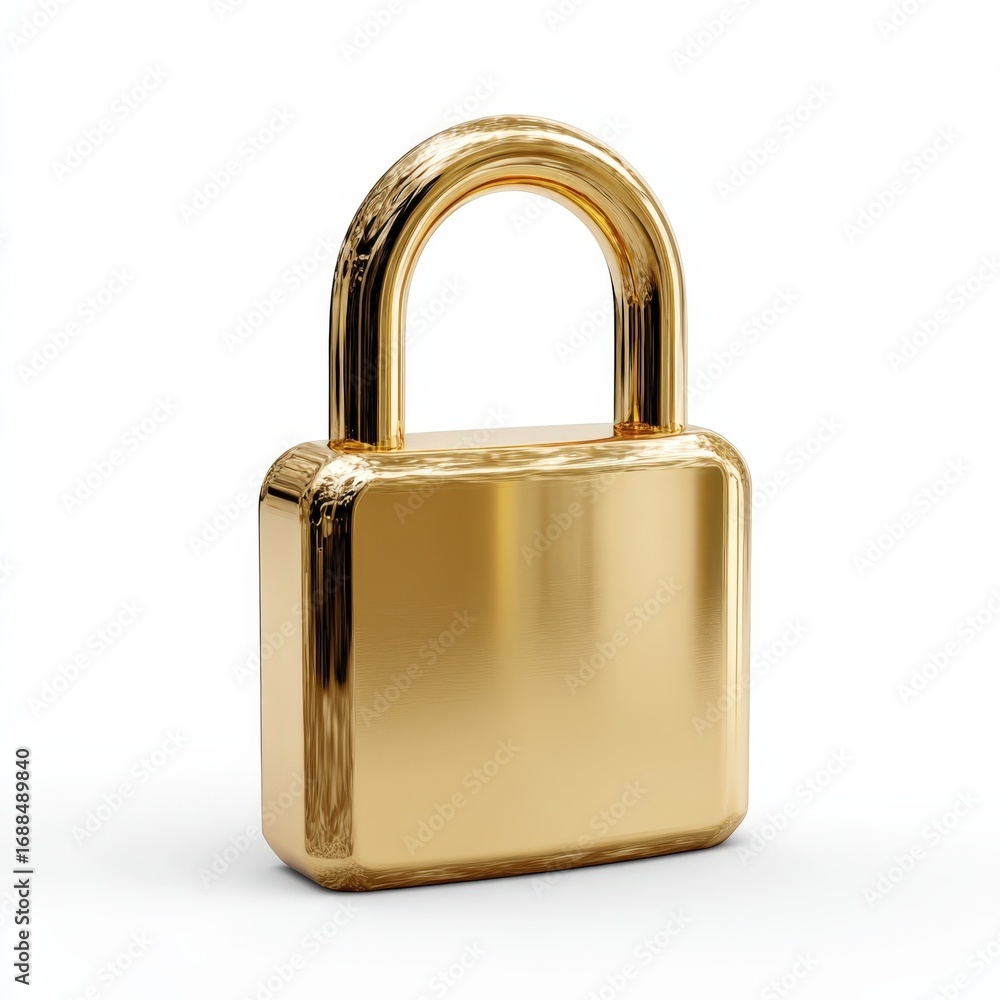Poster secure gold padlock isolated on white background perfect for security concepts and design projects