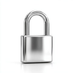 Shiny Chrome Padlock Security Concept Image for Website or App Design Perfect for Privacy Protection Illustrations