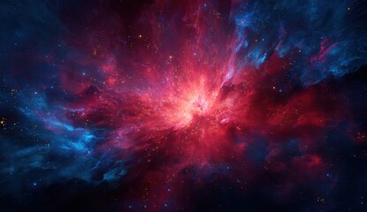Obraz premium Cosmic nebula explosion, vibrant colors (1)