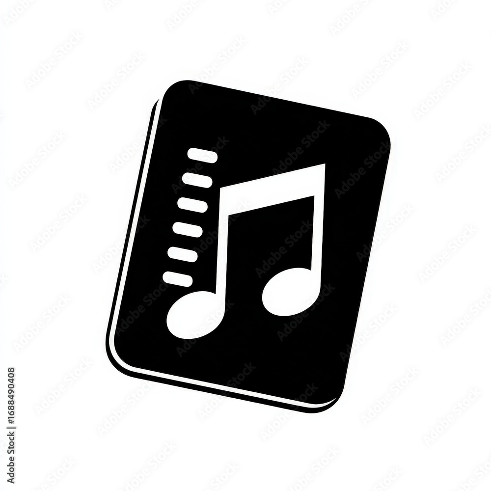 Poster digital music playlist icon black and white simple design music app interface element