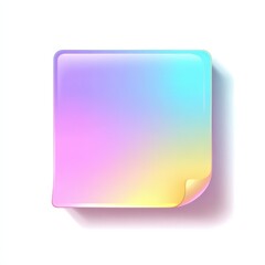 Colorful Gradient Square Sticky Note Pastel Rainbow Design Element for App or Website