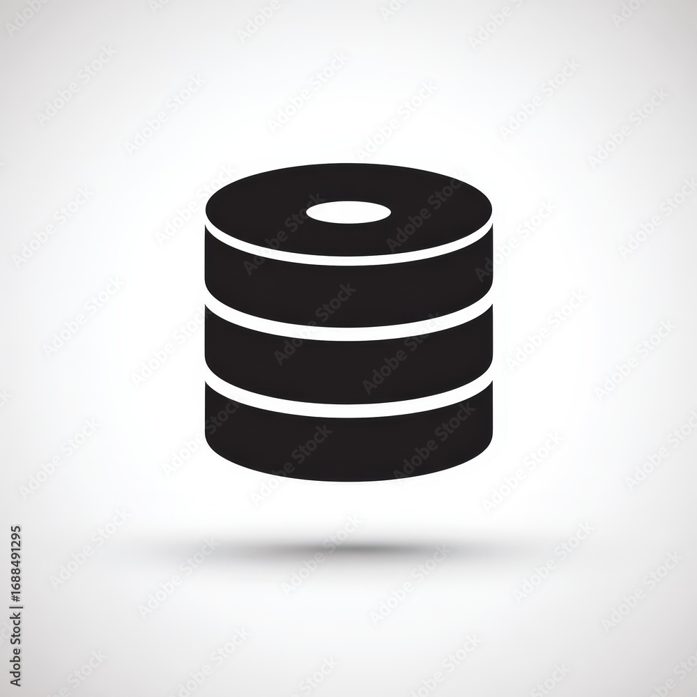 Poster database icon illustration digital storage server technology symbol data center graphic design eleme