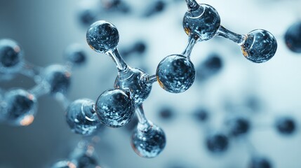 An abstract representation of a molecular structure in cool blue tones, illustrating scientific beauty.