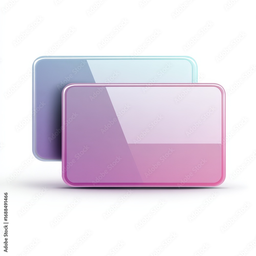 Poster two glossy rectangular blank plates for text or image presentation perfect for website design or app