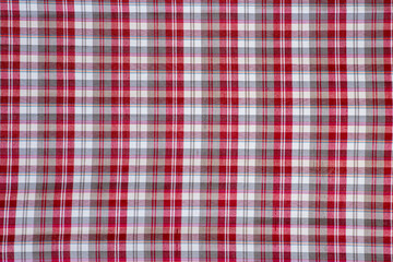 Picture of the pattern of a red Thai traditional sarong