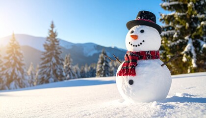 Naklejka premium snowman background