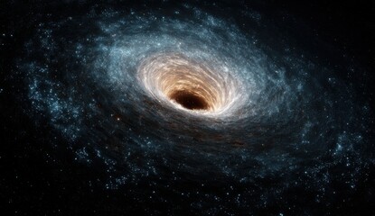 Fototapeta premium Cosmic vortex; swirling galaxy sucked into a black hole