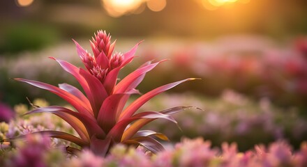 Pink Bromeliad Garden