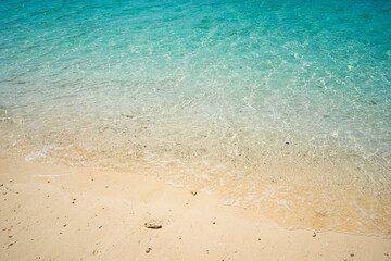 Relax feeling with clear ocean water and white sand beach.