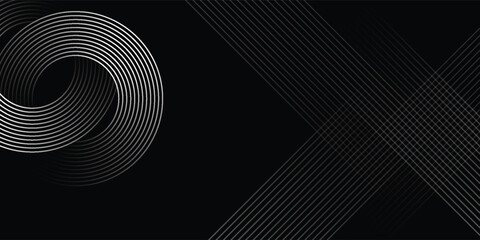 techno abstract background overlap layer on dark space with glowing white lines shape decoration. Modern graphic design element future style concept for banner,