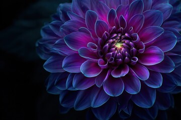 Close-up of a vibrant, deep purple and magenta dahlia