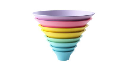Stack of Colorful Bowls 3D Render Illustration