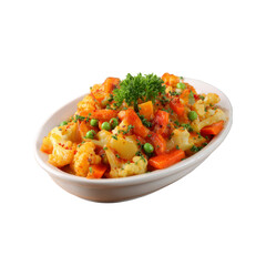 Delicious and Colorful Mixed Vegetable Curry in White Bowl